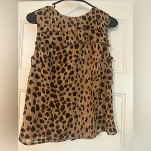 Merona Brown Ruffled Blouse with Bib Collar